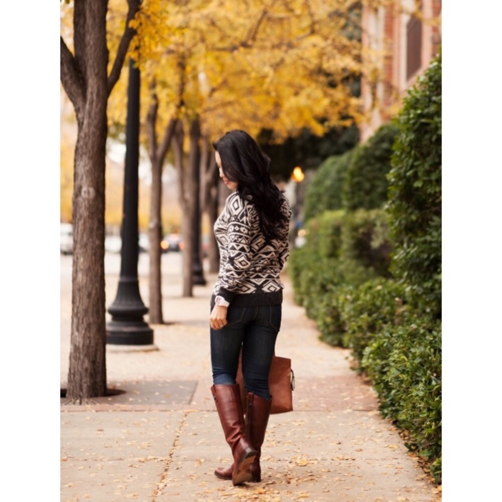 Frye Melissa Button Cognac Leather Knee High Boot - Picture 4 of 16